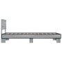 Sonoma-graues Metall-Holzwerkstoff-Bettgestell, 75 x 190 cm von vidaXL, Betten und Lattenroste - Ref: Foro24-845815, Preis: 8...