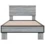 Sonoma gray metal engineered wood bed frame 90x190 cm by vidaXL, Beds and slatted bases - Ref: Foro24-845820, Price: 92,83 €,...