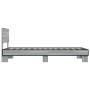 Estructura cama madera ingeniería metal gris Sonoma 90x190 cm de vidaXL, Camas y somieres - Ref: Foro24-845820, Precio: 92,83...