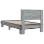 Sonoma gray metal engineered wood bed frame 90x190 cm by vidaXL, Beds and slatted bases - Ref: Foro24-845820, Price: 92,83 €,...