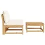 3-teiliges Gartenmöbel-Set mit Kissen aus Akazienholz von vidaXL, Modulare Sofas für den Außenbereich - Ref: Foro24-366491, P...