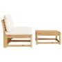 3-teiliges Gartenmöbel-Set mit Kissen aus Akazienholz von vidaXL, Modulare Sofas für den Außenbereich - Ref: Foro24-366491, P...