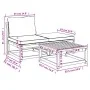 3-teiliges Gartenmöbel-Set mit Kissen aus Akazienholz von vidaXL, Modulare Sofas für den Außenbereich - Ref: Foro24-366491, P...