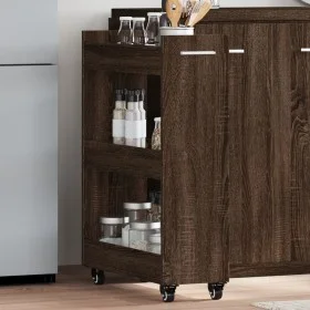 Kleiderschrank aus braunem Eichenholzwerkstoff mit Rollen, 60 x 22 x 79 cm von vidaXL, Schließfächer und Lagerschränke - Ref:...