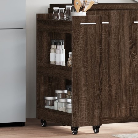 Kleiderschrank aus braunem Eichenholzwerkstoff mit Rollen, 60 x 22 x 79 cm von vidaXL, Schließfächer und Lagerschränke - Ref:...