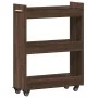 Brown oak engineered wood wardrobe with wheels 60x22x79 cm by vidaXL, Lockers and storage cabinets - Ref: Foro24-840421, Pric...