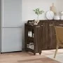 Brown oak engineered wood wardrobe with wheels 60x22x79 cm by vidaXL, Lockers and storage cabinets - Ref: Foro24-840421, Pric...