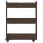 Brown oak engineered wood wardrobe with wheels 60x22x79 cm by vidaXL, Lockers and storage cabinets - Ref: Foro24-840421, Pric...
