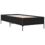 Engineered wood and black metal bed frame 100x200 cm by vidaXL, Beds and slatted bases - Ref: Foro24-844961, Price: 78,17 €, ...
