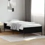 Engineered wood and black metal bed frame 100x200 cm by vidaXL, Beds and slatted bases - Ref: Foro24-844961, Price: 78,17 €, ...