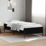 Estructura de cama madera ingeniería y metal negro 100x200 cm