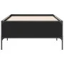 Engineered wood and black metal bed frame 100x200 cm by vidaXL, Beds and slatted bases - Ref: Foro24-844961, Price: 78,17 €, ...