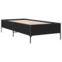 Engineered wood and black metal bed frame 100x200 cm by vidaXL, Beds and slatted bases - Ref: Foro24-844961, Price: 78,17 €, ...