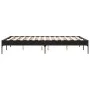 Engineered wood and black metal bed frame 135x190cm by vidaXL, Beds and slatted bases - Ref: Foro24-845041, Price: 87,53 €, D...