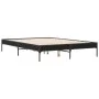 Estructura de cama madera de ingeniería y metal negro 135x190cm de vidaXL, Camas y somieres - Ref: Foro24-845041, Precio: 87,...