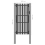 Anthrazitgraues Stahlzaun Tor 1x2,5 cm von vidaXL, Gartentore - Ref: Foro24-146332, Preis: 350,89 €, Rabatt: %