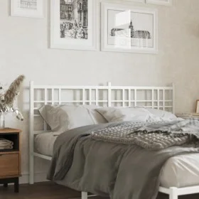 Cabecero de metal blanco 150 cm de vidaXL, Cabeceros y pies de cama - Ref: Foro24-376407, Precio: 43,25 €, Descuento: %