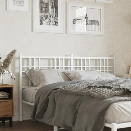 Cabecero de metal blanco 150 cm de vidaXL, Cabeceros y pies de cama - Ref: Foro24-376407, Precio: 43,25 €, Descuento: %