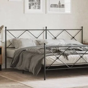 Cabecero de metal negro 200 cm de vidaXL, Cabeceros y pies de cama - Ref: Foro24-376540, Precio: 50,02 €, Descuento: %