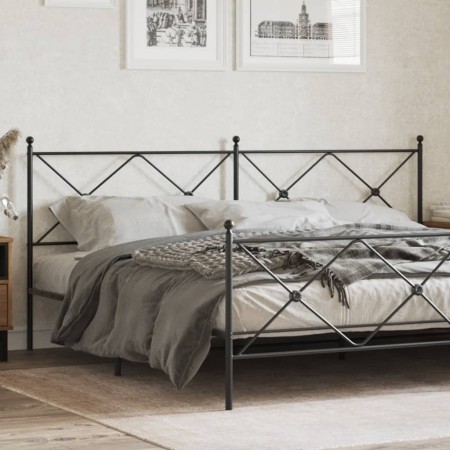 Kopfteil aus schwarzem Metall, 200 cm von vidaXL, Kopf- und Fußteile - Ref: Foro24-376540, Preis: 50,80 €, Rabatt: %