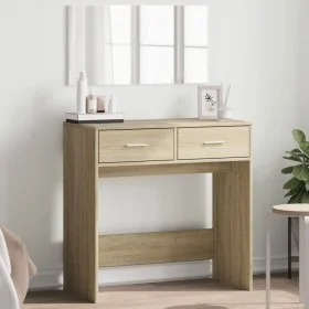 Dressing table with mirror in Sonoma oak color 80x39x80 cm by vidaXL, Bedroom Dressers - Ref: Foro24-840704, Price: 84,55 €, ...