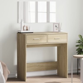 Schminktisch mit Spiegel in der Farbe Sonoma-Eiche 80x39x80 cm von vidaXL, Schlafzimmerkommoden - Ref: Foro24-840704, Preis: ...