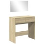 Schminktisch mit Spiegel in der Farbe Sonoma-Eiche 80x39x80 cm von vidaXL, Schlafzimmerkommoden - Ref: Foro24-840704, Preis: ...