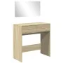 Tocador con espejo color roble Sonoma 80x39x80 cm de vidaXL, Tocadores para dormitorios - Ref: Foro24-840704, Precio: 84,53 €...