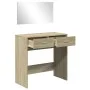 Dressing table with mirror in Sonoma oak color 80x39x80 cm by vidaXL, Bedroom Dressers - Ref: Foro24-840704, Price: 84,55 €, ...