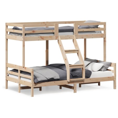 Litera de madera maciza de pino 90x200/120x200 cm de vidaXL, Camas y somieres - Ref: Foro24-3207169, Precio: 321,32 €, Descue...