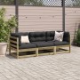 3-teilige Gartensofagarnitur mit Kissen aus imprägniertem Kiefernholz von vidaXL, Gartensets - Ref: Foro24-3299271, Preis: 30...