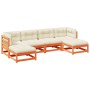 6-piece garden sofa set with wax-brown pine wood cushions by vidaXL, Garden sets - Ref: Foro24-3299568, Price: 646,56 €, Disc...