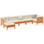 7-piece garden sofa set with wax-brown pine wood cushions by vidaXL, Garden sets - Ref: Foro24-3299549, Price: 603,22 €, Disc...