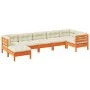 7-piece garden sofa set with wax-brown pine wood cushions by vidaXL, Garden sets - Ref: Foro24-3299549, Price: 603,22 €, Disc...