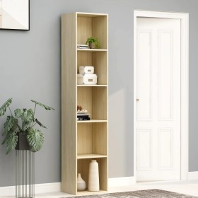 Estantería madera contrachapada color roble 40x30x189 cm de vidaXL, Librerías y estanterías - Ref: Foro24-800957, Precio: 91,...