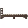 Brown oak metal engineered wood bed frame 90x200 cm by vidaXL, Beds and slatted bases - Ref: Foro24-845656, Price: 94,10 €, D...