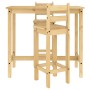 3-teiliges Bar-Set aus massivem Kiefernholz von vidaXL, Möbelsets für Küchen und Esszimmer - Ref: Foro24-4005690, Preis: 210,...
