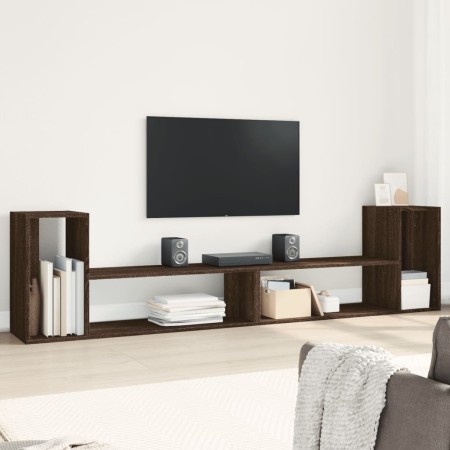 Muebles de TV 2 uds madera ingeniería roble marrón 100x30x50 cm