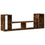 Muebles de TV 2 uds madera ingeniería roble ahumado 75x30x50 cm