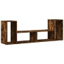 Muebles de TV 2 uds madera ingeniería roble ahumado 75x30x50 cm