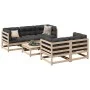 Gartensofa-Set 6-teilig aus massivem Kiefernholz von vidaXL, Gartensets - Ref: Foro24-3299286, Preis: 376,49 €, Rabatt: %