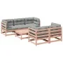 Set de sofás jardín 6 pzas con cojines madera abeto Douglas de vidaXL, Conjuntos de jardín - Ref: Foro24-3299292, Precio: 542...