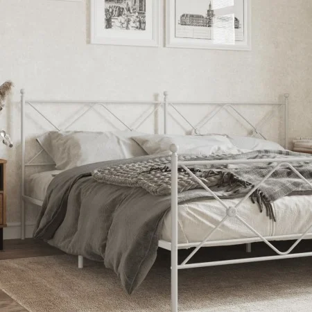 Kopfteil aus weißem Metall, 200 cm von vidaXL, Kopf- und Fußteile - Ref: Foro24-376589, Preis: 50,06 €, Rabatt: %