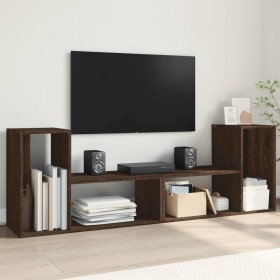 Muebles de TV 2 uds madera ingeniería roble marrón 75x30x50 cm