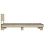 Estructura cama madera ingeniería metal roble Sonoma 100x200 cm de vidaXL, Camas y somieres - Ref: Foro24-845803, Precio: 75,...