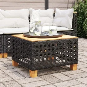 Gartentisch PE-Rattan und schwarzes Akazienholz 55x55x36 cm von vidaXL, Gartentische - Ref: Foro24-365929, Preis: 67,35 €, Ra...