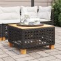 Garden table PE rattan and black acacia wood 55x55x36 cm by vidaXL, Garden tables - Ref: Foro24-365929, Price: 68,68 €, Disco...
