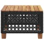 Garden table PE rattan and black acacia wood 55x55x36 cm by vidaXL, Garden tables - Ref: Foro24-365929, Price: 68,68 €, Disco...