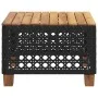 Mesa de jardín ratán PE y madera acacia negro 55x55x36 cm de vidaXL, Mesas de jardín - Ref: Foro24-365929, Precio: 67,35 €, D...