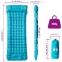 Selbstaufblasende Campingmatratze mit Kissen 1 Person blau von vidaXL, Luftmatratzen - Ref: Foro24-4007096, Preis: 45,82 €, R...